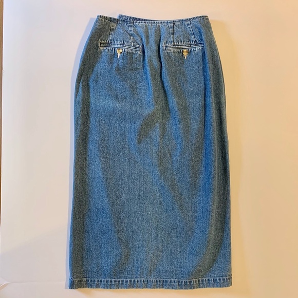 Vintage Eddie Bauer Wrap Jean Skirt Sz 6P - Picture 3 of 6